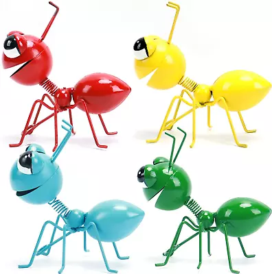 Metal Yard Art Garden Decorative Cute Ant Outdoor Wall Sculptures 4 Pack • $29.99