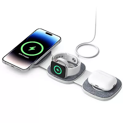 3 In 1 Magnetic Wireless Charger Travel Charging Pad For IPhone/iWatch/Airpods • £28.99