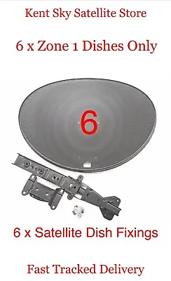 £69.99 • Buy 6 X Sky Satellite Dishes & Fixings (NO LNBS) 45cm To 60cm Dishes🇬🇧🇬🇧