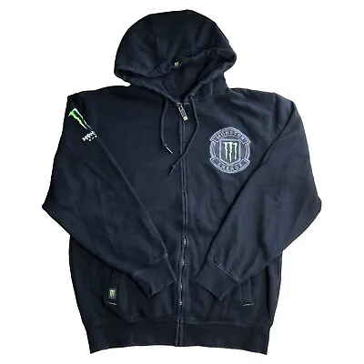 Monster Energy Hoodie Sweatshirt Adult Medium Black Long Sleeve Zip Up Jacket • $39.97