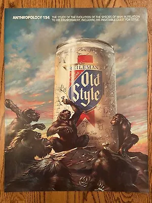 Vintage Old Style Beer Poster Sign Anthropology 134 NOS G Heileman Brewing Co • $7.97