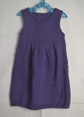 £13.95 • Buy Hand Knitted Baby Dress Purple Nylon Acrylic 18 Months Lang Yarns