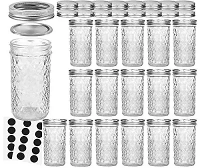 Mason Jars 12 OZ Canning Jars Jelly Jars With Regular Lids Ideal For Jam H... • $38.58