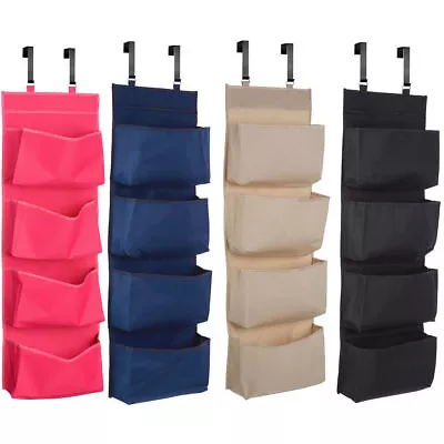 4 Tier Over The Door Hanging Hooks Organiser Storage Pockets Wardrobe Unit Shoes • £7.99