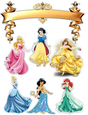 £6.29 • Buy Disney Princess Edible CAKE TOPPER,Jasmin,Tinker Bell,Peter Pan,Elena,Ariel