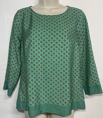 J.Crew Small Blouse Green 3/4 Sleeve Lightweight Top • $11.50