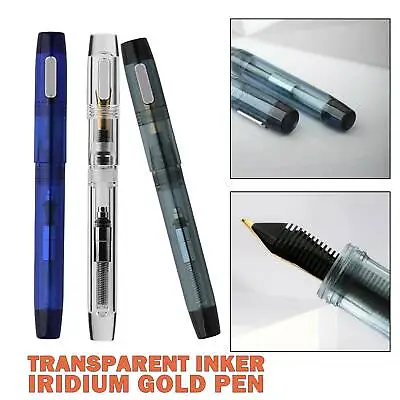 $17.85 • Buy MAJOHN C3 Clear Demonstration Resin Fountain Pen EF/F Nib Ink Pen W/BOX Gift