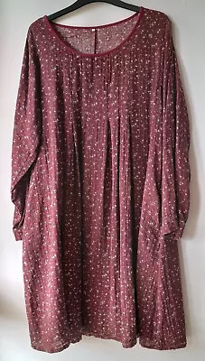 Vintage 70s Style Smock Dress - Roll Up Sleeves Large 16 - 18 • £9