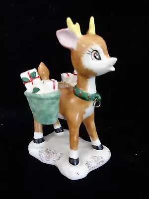 Vintage Napco Reindeer 3BX4400 Candleholder Figurine - Read Desc. Below • $20.50