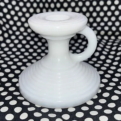 Vintage White Milk Glass Candle Stick Holder 2.5 Inches • $12.99