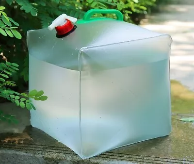 Foldable Collapsible Water Container W/Spigot 5 Gallon Camping Water Storage Jug • $12.99