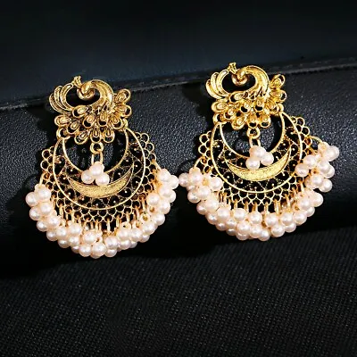 Vintage Ethnic Gold Handmade Jhumka Jhumki Indian Earrings Jewelry For Women • $5.49