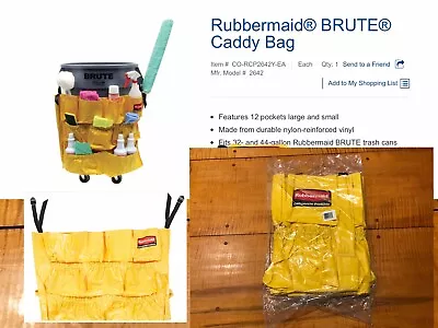 $34.99 • Buy RUBBERMAID Commercial Brute 2642 Trash Can Caddy Bag HD Vinyl FG264200YEL NEW