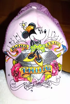 £15.46 • Buy Disney Minnie Mouse Baseball Cap Pink Women's Adult  Snapback Bling Is My Thing