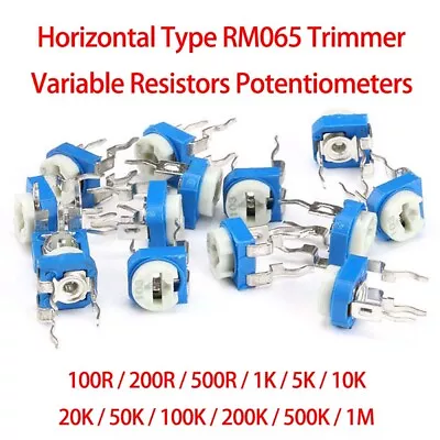 Horizontal Type RM065 Trimmer Variable Resistors Potentiometers 100R-1M Pot • $1.80