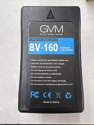 GVM BV-160 160Wh 14.8V 10400mAh Li-Ion V-Mount Battery With D-Tap  DC Outputs • $119.99