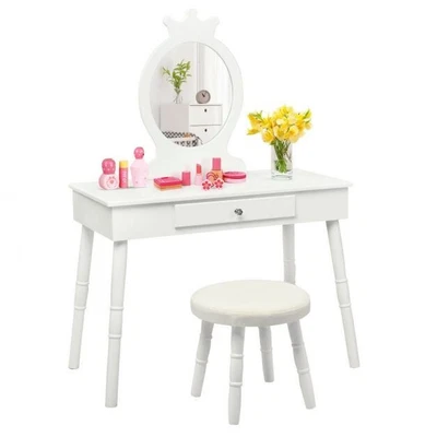 £64.99 • Buy Child's Dressing Table And Cushioned Stool Set White