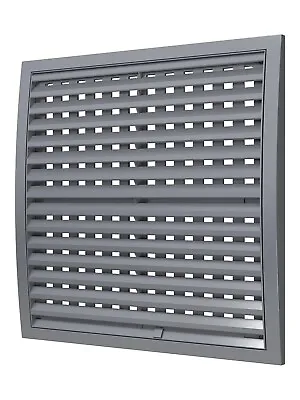 Grey Air Vent Grille With Adjustable Shutter Flat Wall Duct Ventilation Cover • £8.99