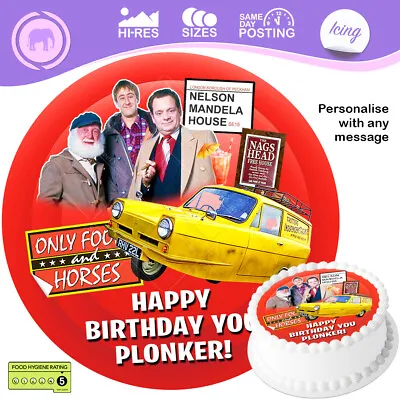 Only Fools & Horses Del Boy Round Circle Cake Topper  Personalised Edible Icing • £13.97