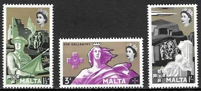 Stamps Malta 1959 QEII George Cross Commemoration Set Of 3 MH SG292-294 • $3.35