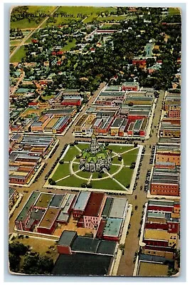 Paris Illinois IL Postcard Aerial View Buildings Road C1930's Posted Antique • $29.95