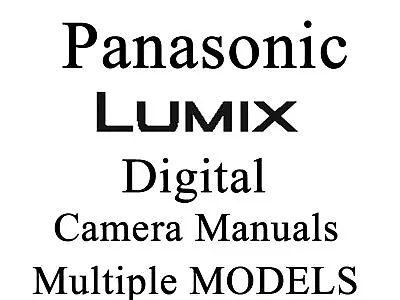 Panasonic Lumix DMC Camera User Guide Instruction Manual (group 4 - DMC) • $14.95