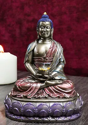 Eastern Enlightenment Meditating Buddha Shakyamuni On Lotus Throne Altar Statue • $32.99