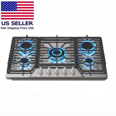 Gas Cooktop 30/36 Inch With 5 Sealed Burners In Stainless Steel Built-in Stovet • $310.99