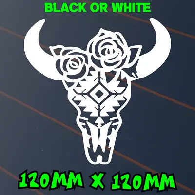 Bull Horn Sticker Country Aussie Ute Long Horn Pattern Tribal Cow V2 Car Decal • $6.50