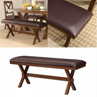 Bench For Dining Room Table Rich Brown Padded Seat 2 Person Home Modern Espresso • $109.99