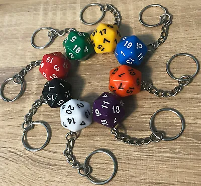 £3.45 • Buy  Keyring D20 D&D Dice, Die Accessory Dungeons & Dragons Custom Key Ring Colours