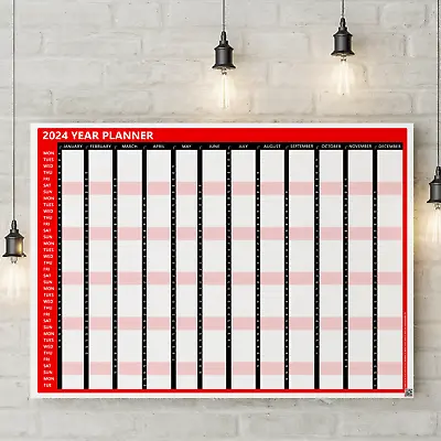 2024 Year Planner Large Wall Planner Calendar PLAN Holidays | A1 A2 A3 A4 • £3.99