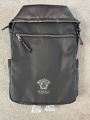 Versace Men's Parfums Cologne Black Leather Backpack NWOT • $86.48