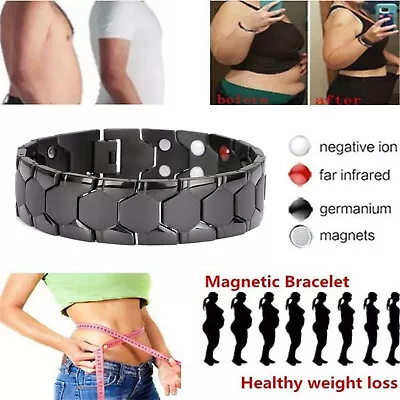 Men's Healing Black Lymph Drainage Lymph Detox Therapy Slimming Energy Bracelets • $9.99