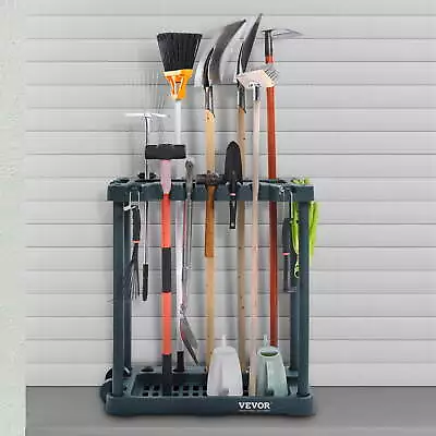 Garden Tool Storage Rack Garage Organizer 10 Slots Yard Broom Mop Holder • $22.48