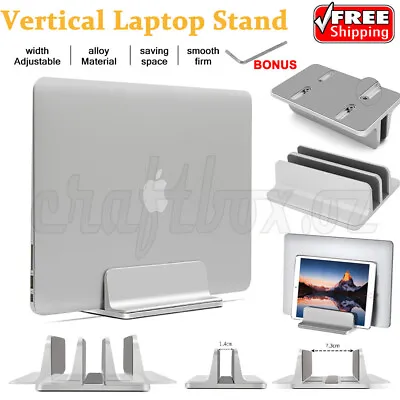$21.95 • Buy Aluminum Vertical Laptop Stand Desktop Holder Space-Save Shelf For Macbook IPad