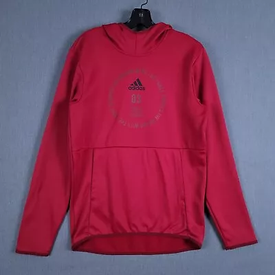 Adidas Team Issue Lifestyle Badge Hoodie Mens Small Maroon Long Sleeve Pullover • $17.10