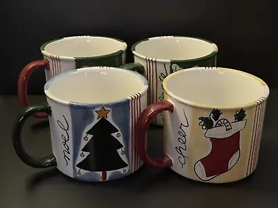 Christmas Holiday Mugs Cups Set Of 4  17oz Eddie Bauer EUC • $22.50