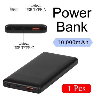$30.88 • Buy 1pcs 10,000mAh Power Bank With USB-C (PD) And USB-A Ports - Black