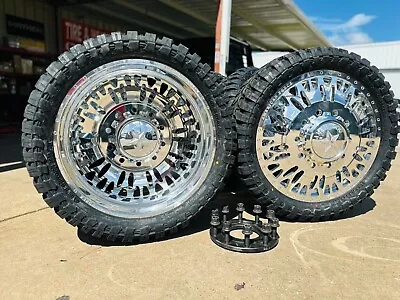 22  American Force Shove  Dually Wheels With Adapters Caps 4 Ram Ford Chevy Gmc • $7500