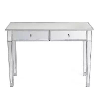 Mirrored Console Table Sofa Vanity Table With 2 Drawers Silver Glass Table • $119.99