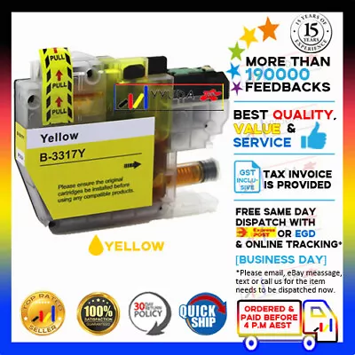 1x NoN-OEM LC3317 YELLOW Ink Cartridge For Brother MFC J6930dw J6730dw J6530dw • $8