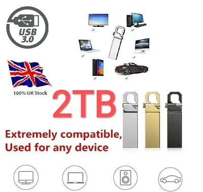 2TB USB 3.0 Memory Stick Flash Thumb Pen Drive Data Storage PC MAC • £7.90