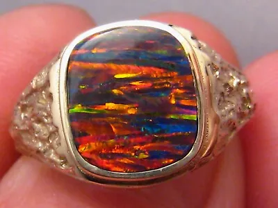 Men' S  Gilson Opal Ring  Solid 14 K Yellow Gold  Lab-Created Opal • $850