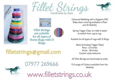 3 Fillet String Bundle For A Horse Rug (PVC Coated Tail Strap) • £23.75