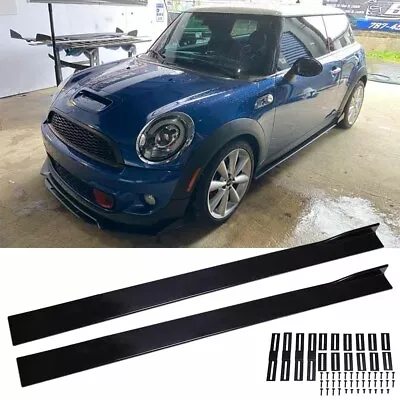 For Mini Cooper S R56 F56 F54 78.7  Side Skirts Extension Splitter Glossy Black • $69.62