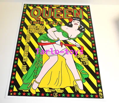 $19.99 • Buy QUEEN - FREDDIE MERCURY - Chicago, Usa - 28 January 1977 - Concert Poster