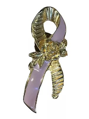 Avon Rose Ribbon Gold Toned Lapel Pin Vintage Pinback  • $4.69