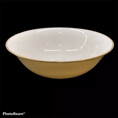 Lenox China Mansfield 9 Inch Round Vegetable Serving Bowl Ivory Gold Trim DISC • $45