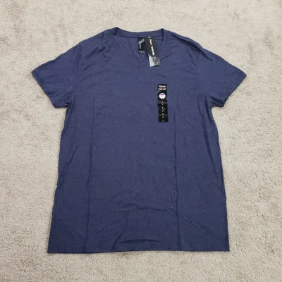 $10.49 • Buy Hanes T Shirt Mens Large Navy Blue V-Neck Premium FreshIQ Black Label
